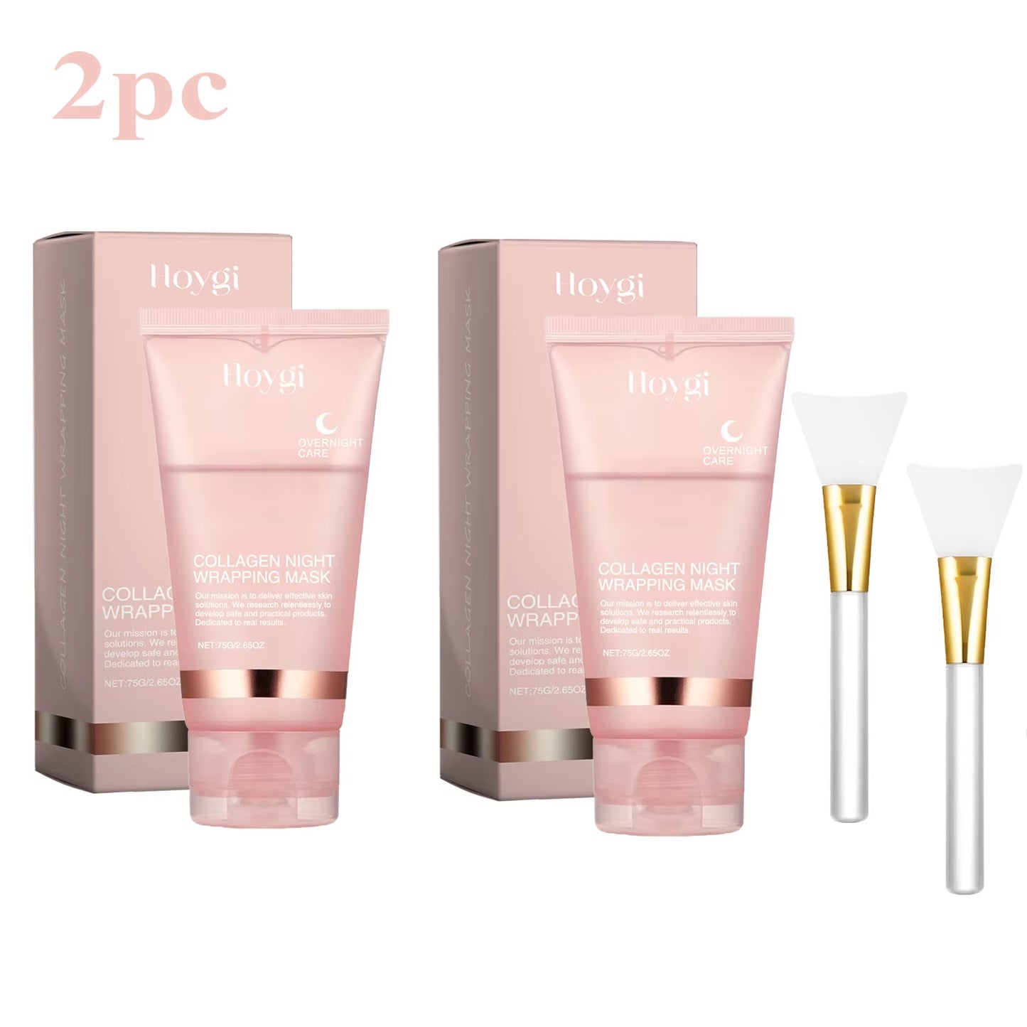 Collagen Overnight Wrapping Peel off Facial Mask Set Korean Collagen Night Wrapping Mask Deeply Hydrates Night Care Mask Cream